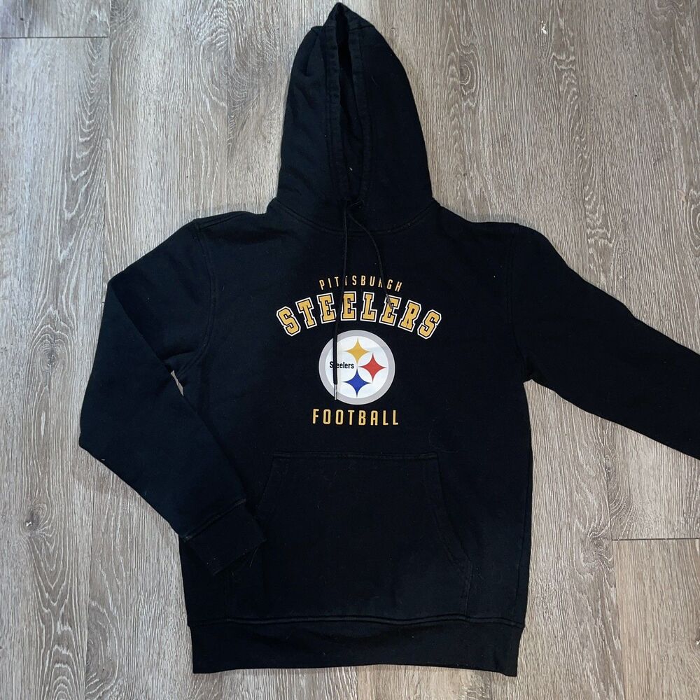 Champion Pittsburgh Steelers Hoodie Mens S Black NFL Pullover Sweatshirt